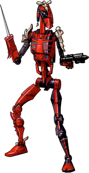Red Battle Droid Illustration PNG image