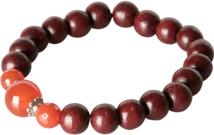 Red Beaded Braceletwith Orange Accent PNG image