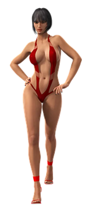 Red Bikini3 D Model