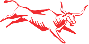 Red Black Charging Bull Graphic