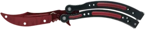 Red Black Folding Knife PNG image