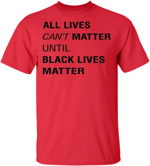 Red Black Lives Matter Tshirt PNG image