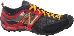 Red Black New Balance Trail Running Shoe PNG image