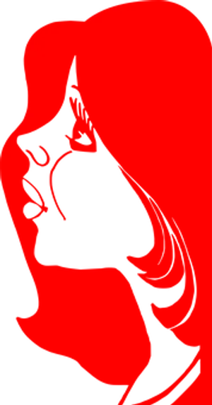 Red Black Silhouette Girl