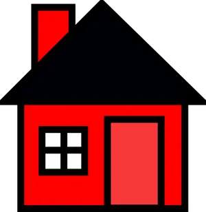 Red Black Simple House Icon