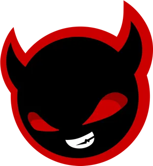 Red Black Smiling Devil Icon PNG image
