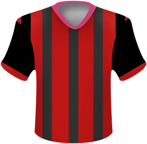 Red Black Striped Soccer Jersey PNG