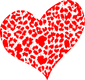 Red Black Textured Heart