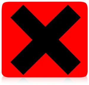 Red Black X Sign PNG image