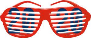 Red Blue Shutter Shades Sunglasses PNG image