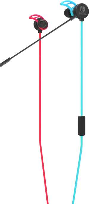 Red Blue Sports Earbuds PNG