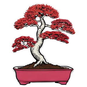 Red Bonsai Tree Drawing PNG 64 PNG