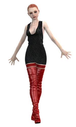 Red Boots Fashion3 D Model