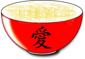 Red Bowl Noodles Illustration PNG image