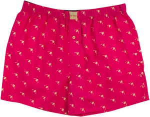 Red Boxer Shortswith Golden Dogs Print PNG image
