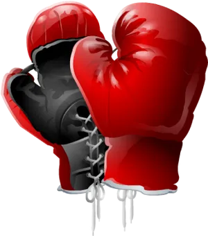 Red Boxing Gloves Graphic PNG image