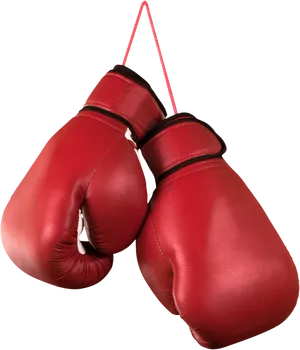 Red Boxing Gloves Hanging PNG image
