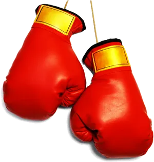 Red Boxing Gloves Hanging PNG image