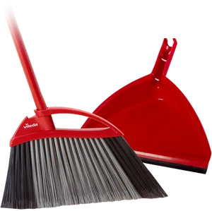 Red Broomand Dustpan Set PNG image