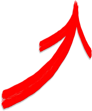 Red Brushstroke Curved Arrow PNG image