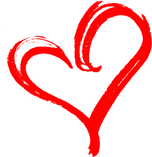 Red Brushstroke Heart Shaped Art PNG