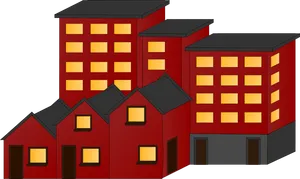 Red_ Buildings_ Illustration
