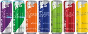 Red Bull Energy Drink Flavors Lineup PNG image