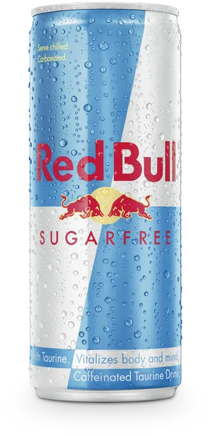 Red Bull Sugar Free Energy Drink Can PNG image