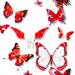 Red Butterfly Digital Art PNG Wre PNG