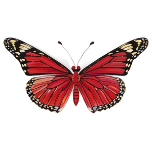 Red Butterfly Mural PNG 06122024