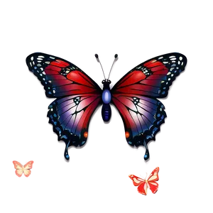 Red Butterfly Mural PNG 06122024