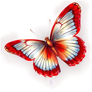 Red Butterfly On White Background PNG Tdr51 PNG