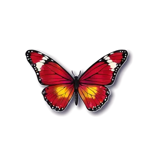 Red Butterfly Sticker PNG 06122024