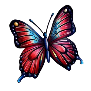 Red Butterfly Tattoo Design Png 2 PNG image