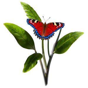 Red Butterfly Top View PNG 1 PNG