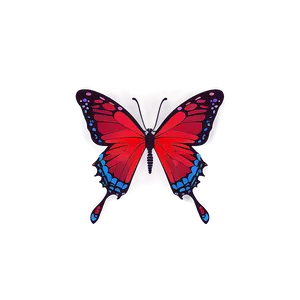 Red Butterfly Vector PNG 06122024