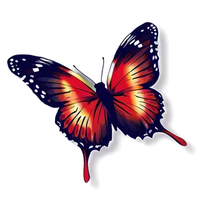 Red Butterfly Vector PNG Trd