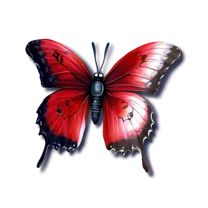 Red Butterfly With Shadows PNG Umk PNG