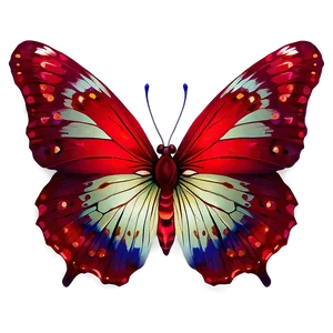 Red Butterfly With Shadows PNG Yud30 PNG