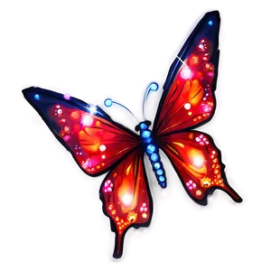 Red Butterfly With Sparkles PNG 06122024