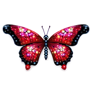 Red Butterfly With Sparkles PNG 06122024 PNG
