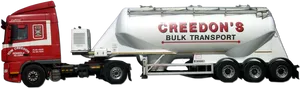 Red Cab Bulk Transport Truck PNG