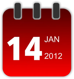Red Calendar Icon January142012 PNG image