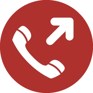 Red Call Iconwith Arrow PNG image
