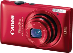 Red Canon Power Shot E L P H300 H S Camera PNG image