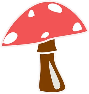 Red Capped Mushroom Cartoon PNG image