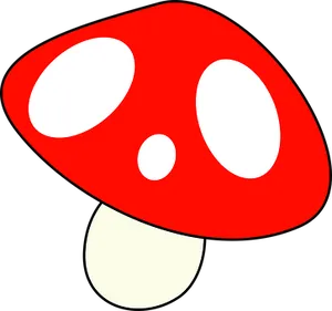 Red Capped Mushroom Cartoon PNG image