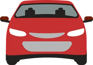 Red Car Front View Vector