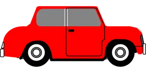 Red Car Side View Vector