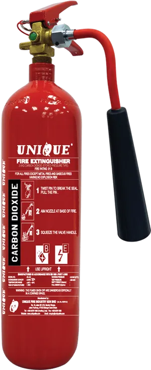 Red Carbon Dioxide Fire Extinguisher PNG image